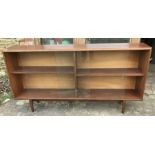 Mid century Beaver and Tapley multi width, bookcase with sliding glass doors. 153cms w x 78cms h.