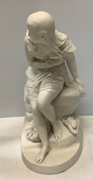 A Parian figure of Dorothea designed by John Bell with a relief moulded Victorian registration