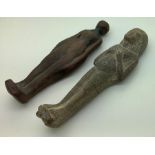 Two Egyptian 'Ushabti' 15cms h. Condition ReportOne with repairs.