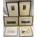 Four framed watercolours including a pair Frank Holmes 1885 Scottish Highland scenes, J. Somerscales