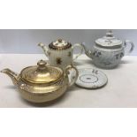 Three various teapots, including Caughley (or Salopian) C1775-90Condition ReportHairline crack to