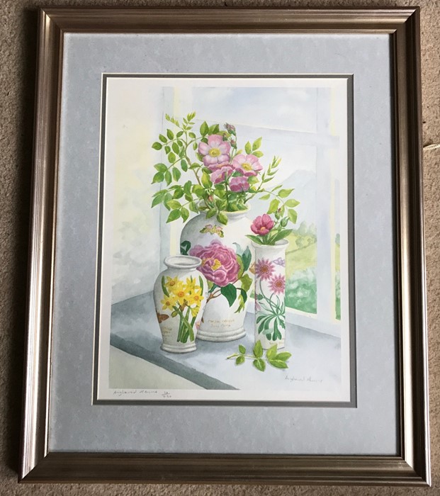 Portmeirion Ltd edition floral print, 30/750 signed Angharad Menna