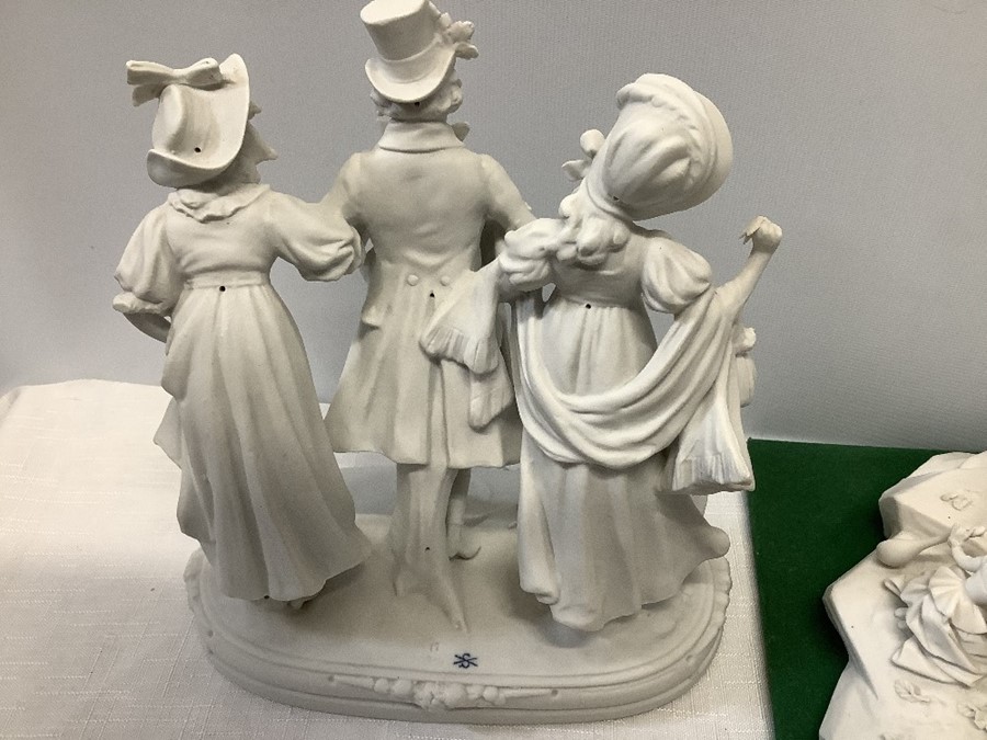 Ceramics to include The Three Graces, Mary and Child, lidded powder pot, garden scene.Condition - Image 4 of 5