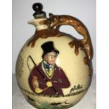 A Crown Devon musical John Peel decanter jug with fox handle. 20cms h with some crazing and