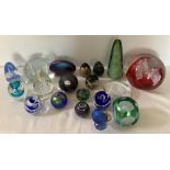 Glass paperweights including Glasform, Blarney Glass, Royal Brierley, Svoboda, Kosta Boda, B.