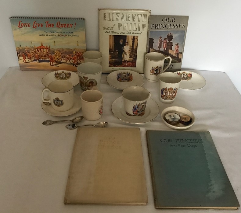 A quantity of Royal memorabilia to include commemorative plates, mugs/cup, books etc.