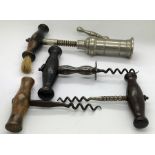 Four 19thC corkscrews.