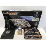 Star Wars Revell easy kits with Star Wars model and another to include R2-D2, Darth Vader, Millenium