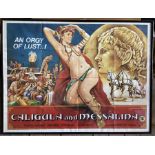 Framed film poster, CALIGULA AND MESSALINA. 75 h x 100cms w. Condition ReportSixteen square fold