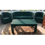 Lloyd Loom conservatory suite to include three seater sofa, two armchairs and coffee table (