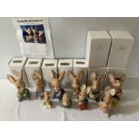 Ten various Pendelfin miniatures by Carlton Ware with 9 boxes. Good condition.