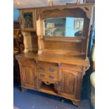 A decorative Arts and Crafts style dresser, 190 h 163 w x 46cms d. Condition ReportPitting to