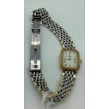 Good quality Omega De Ville ladies bracelet wristwatch, rectangular white face.Condition ReportA