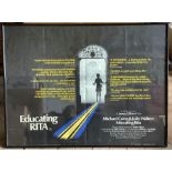 Framed film poster, EDUCATING RITA, Michael Caine, Julie Walters. 75 h x 100cms w. Condition