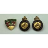 Three turf club badges to include 2 Matabeleland Turf Club 1977 Ascot and a Bulawayo Turf Club