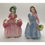 Two Royal Doulton figurines, Bo-Peep HN1811 and Wendy HN2109, good condition.