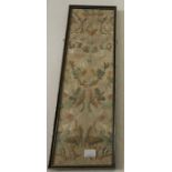 A framed silk and metal embroidery Chinese panel in good condition. 55 x 17cms.