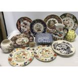 A quantity of late 19th/early 20thC ceramics to include Masons Ironstone, Adams, Royal Crown Derby