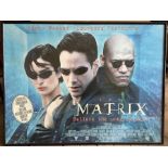 Framed film poster, THE MATRIX, Keanu Reeves, Warner Bros 1999. 75 h x 100cms w. Condition