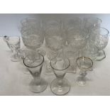 A collection of good quality 19thC drinking glasses to include cut glass rummers. (16)Condition