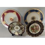 Four various good quality decorative plates to include Paragon, Noritake and Wedgwood. 18.5cms.