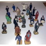 A large collection of playworn die cast model people to include policemen, milkman etc. (21)