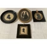 Four framed silhouettes, 3 early 19thC and one early 20thC.