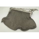 A good quality ladies mesh bag, marked .935 to hinge, good condition. Inscribed to inside Erica.