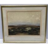 Gilt framed watercolour, H.B. Carter '46' moorland scene, 27 h x 36cms w.