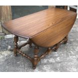 Ercol golden dawn drop gate leg leaf side coffee table. 49cms h. Top measures 106 x 91cms open leaf.