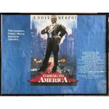 Framed film poster, COMING TO AMERICA, Eddie Murphy, Paramount Pictures 1988. 75 h x 100cms w.