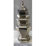 Silver sugar caster, London 1937. 172.9gms.Condition ReportSlight dint.