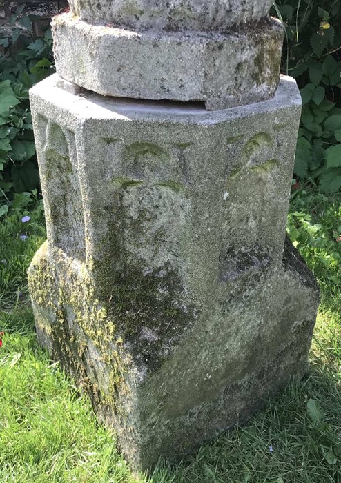 A reconstituted stone planter on octagonal pedestal. 97 h x 49cms d. - Image 2 of 3