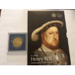 The Royal Mint 2009 Henry VIII £5 brilliant uncirculated coin with HM Queen Elizabeth II 90th