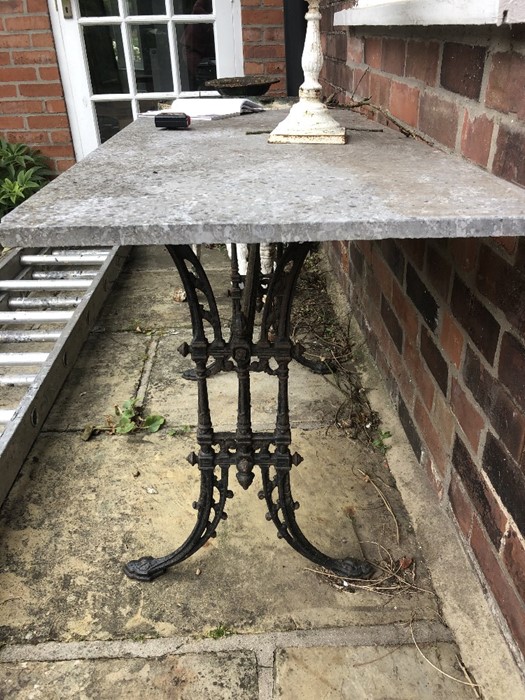 A 19thC cast iron table. 122 x 56cms. - Image 3 of 3