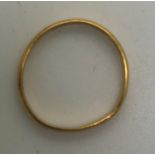 A 22 carat gold wedding band. 1.2gms.