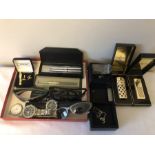 Miscellany to include silver and pearl pendant, Sekonda watch, Parker pens, Pierre cardin cufflinks,