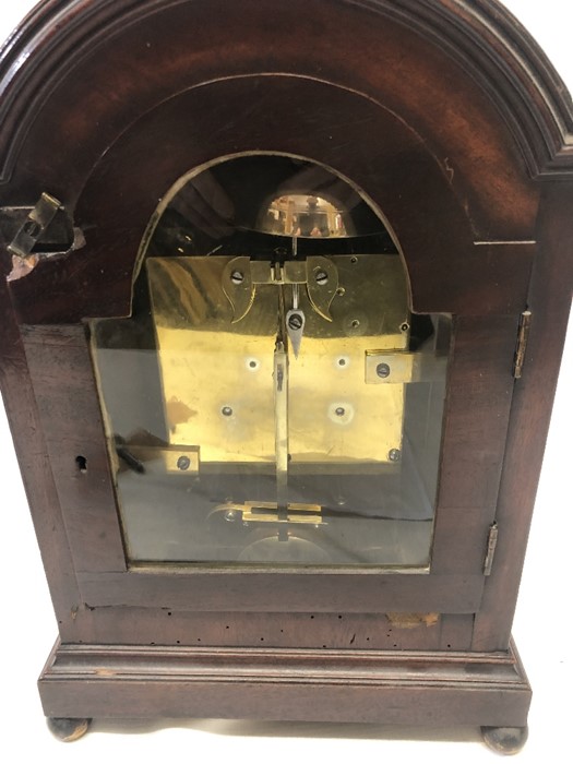 A double fusée mahogany bracket clock. Harvie of Totnes. Circa 1800. 43cms h. - Image 5 of 11