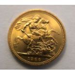 A 1966 gold sovereign.