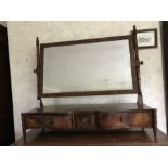 A 19thC mahogany dressing table mirror with three drawers to front. 89 w x 27 d x 79cms h.