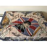 A 1940's headscarf by Filmyra depicting Winston Churchill to centre with pictorial scenes and