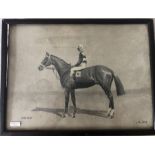 A watercolour portrait of NIMBUS, winner of Derby + 2000 guineas in 1949, signed lower right, LM