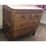 A Robert Mouseman Thompson chest of drawers. 2 short over 2 long. 76 w x 46 d x 75cms h.