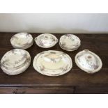 A Crown Ducal part dinner service 'Rosalie' pattern. Condition Report20cms d plates x 5, 1 with gilt