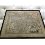 Map of the county of York by Emanual Bowen. 65 x 83cms.