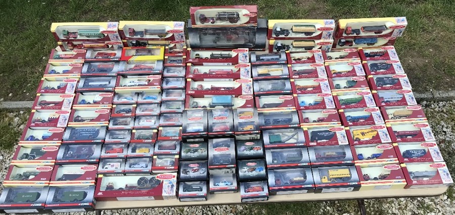 Large selection of Corgi Trackside diecast vehicles, mint and boxed, assorted goods vehicles, vans