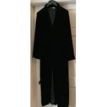 A vintage long black velvet evening coat 'selective; size 14 together with a Marks and Spencer black