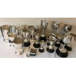 A large quantity of silver plated tankards and cups etc, all presented as golfing trophies.