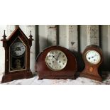 Three 19th early 20thC mantle clocks.