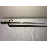 An 1879 French Gras bayonet Oudry Paris 1879 original steel scabbard with serial numbers.